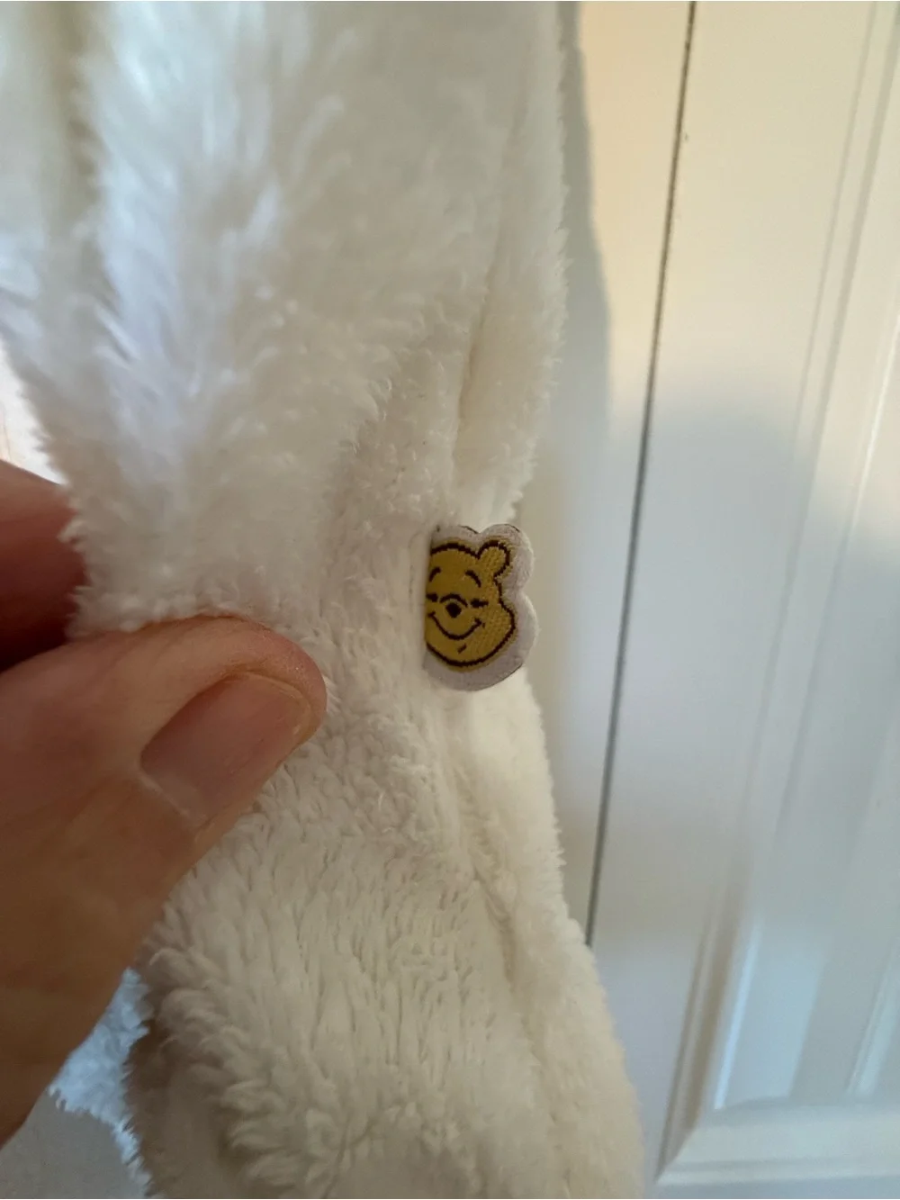 Disney White Plush Bear Face Sleep Sack with Pom-Ear Accents
